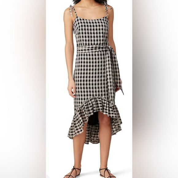 Cosmopolitan X Dress the Population Gingham Picnic Dress Size Medium - Picture 1 of 8